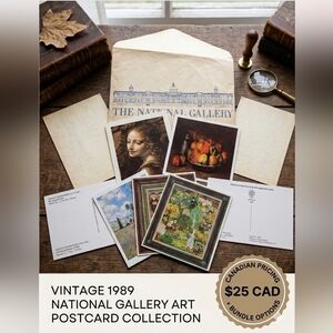 Vintage 1989 National Gallery London Art Postcard Set + Sleeve Unposted